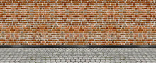 Street With Brick Wall Background 01