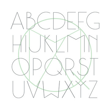 Sans serif font hair line in classic style