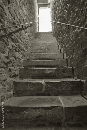 Obraz w ramie staircase in an old tunnel