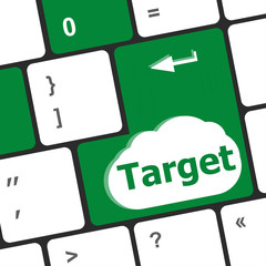 Poster - target button on computer keyboard. business concept