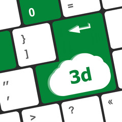 Poster - 3d words symbol on a button keyboard