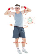 Poster - Composite image of geeky hipster posing in sportswear