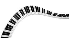 Abstract Piano Keyboard Wave On White Background