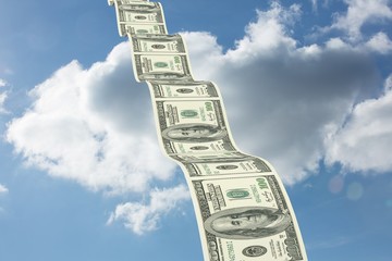 Poster - Composite image of bumpy dollar road