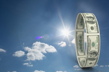 Poster - Composite image of wheel of dollars