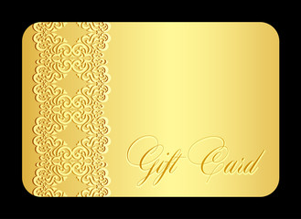 Wall Mural - Luxury golden gift card with imitation of lace