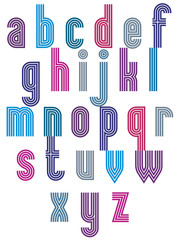 Poster - Retro style striped font.