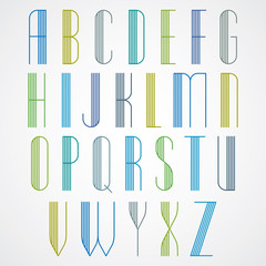Poster - Elegant Tall Striped retro style artistic font.