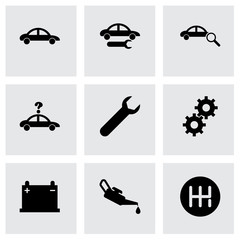 Sticker - Vector black car service icon set