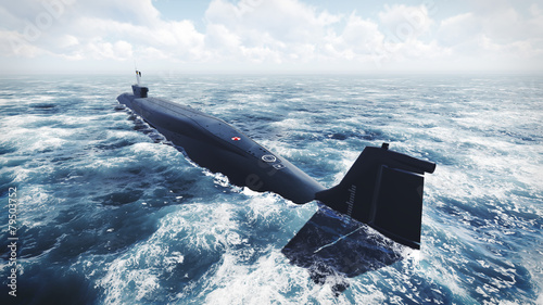 Cuadros en Lienzo Russian Borei class submarine at the northern water 2