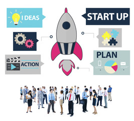 Canvas Print - Startup Innovation Planning Ideas Team Success Concept