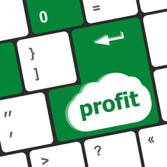 Poster - profit button on keyboard keys - business concept