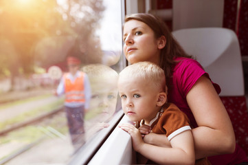 Family travel in train