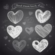Set of Hand drawn vector hearts. Design elements. 