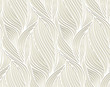 Vector seamless wave background of plants drawn lines