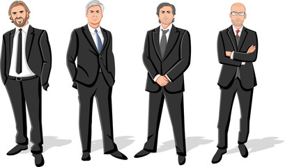 Wall Mural - Group of four businessmen wearing suits