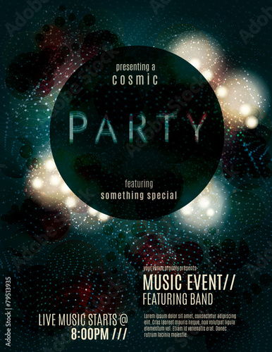 Fotografie, Obraz Dark eclipse party invitation poster or flyer template