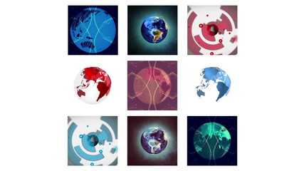 Poster - Different screens showing global graphics