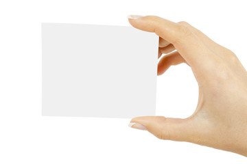 Wall Mural - hand holding blank card
