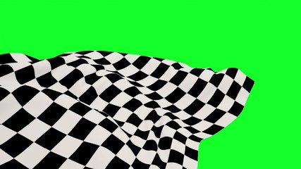 Poster - Checkered flag against green screen