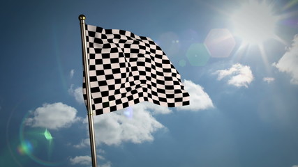 Poster - Checkered flag against blue sky
