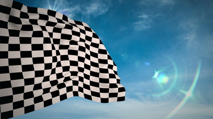 Poster - Checkered flag against blue sky