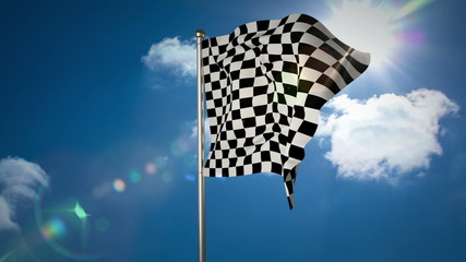 Poster - Checkered flag against blue sky