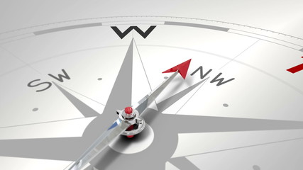Poster - Compass pointing to travel