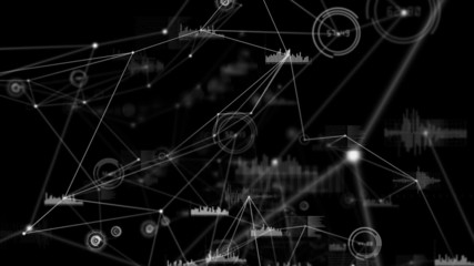 Poster - Connecting lines on black background