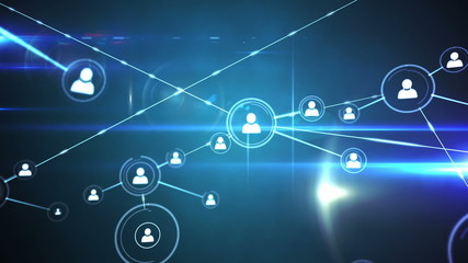 Poster - Online community on glowing screen