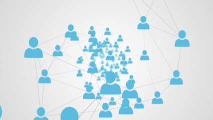Poster - Online community on white screen
