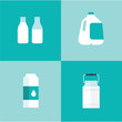 vector milk icon package types