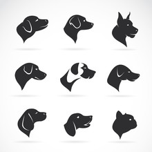 Vector Of A Dog Head On White Background. Pet. Easy Editable Layered Vector Illustration.