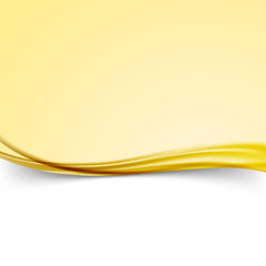 Wall Mural - abstract satin swoosh wave golden border folder background