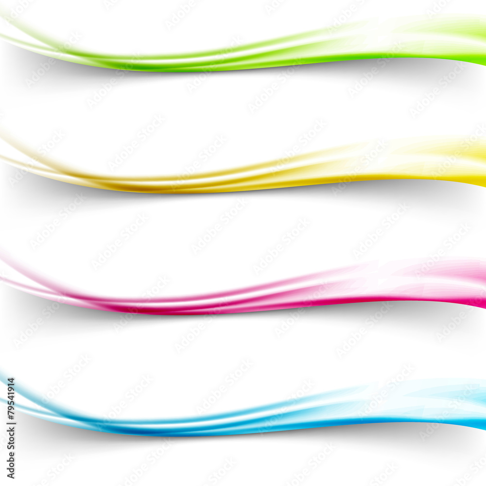 Modern bright colorful satin web header borders templates collec Stock ...