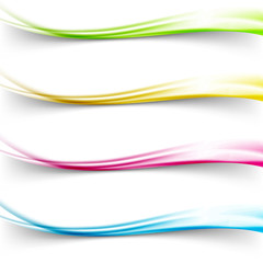 Wall Mural - Modern bright colorful satin web header borders templates collec