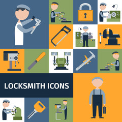 Poster - Locksmith Icons Set