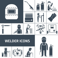 Poster - Welder Icons Black Set