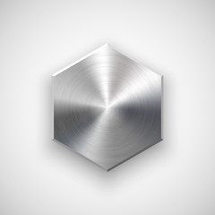 Fototapete - Abstract polygon Button Template