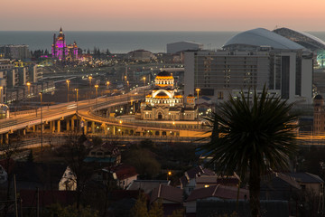 Wall Mural - Evening view of the Sochi Olympic Park.