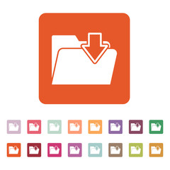 Poster - The folder icon. File download symbol. Flat