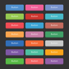 Wall Mural - 21 chunky 3d buttons set in various colours