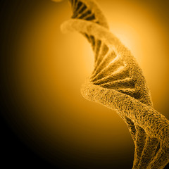 Digital illustration DNA structure in colour background