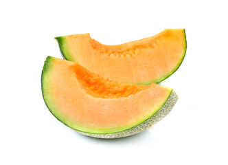 Poster - cantaloupe melon on white background