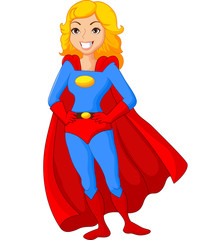 Cartoon female super hero posing