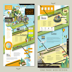 Wall Mural - adorable island scene one page website design