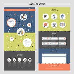 Wall Mural - colorful one page website design template