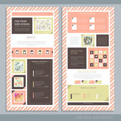 Wall Mural - trendy pink stripe one page website design