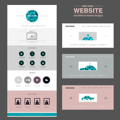 Wall Mural - concise one page website design template