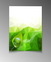 vector abstract template brochure for business with green tria